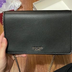 Kate spade black spade Sylvia chain wallet